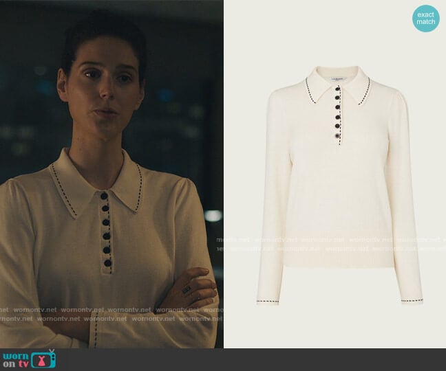LK Bennett Merino Collared Jumper worn by Eva Victor (Rian) on Billions