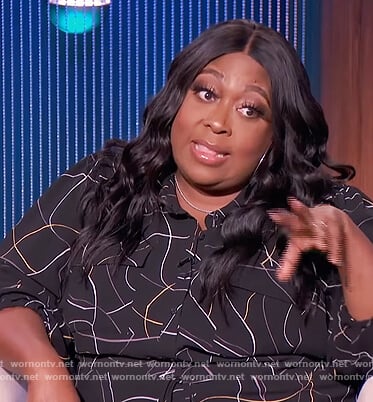 Loni’s black printed shirtdress on The Real