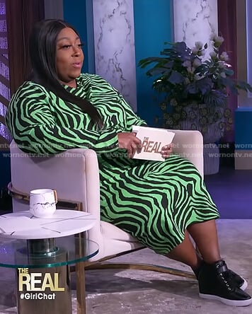 Loni’s green zebra print dress on The Real