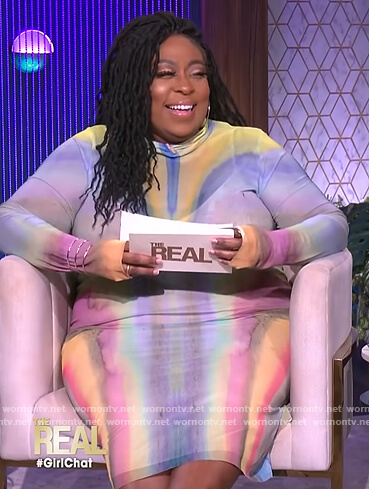 Loni’s tie dye print dress on The Real