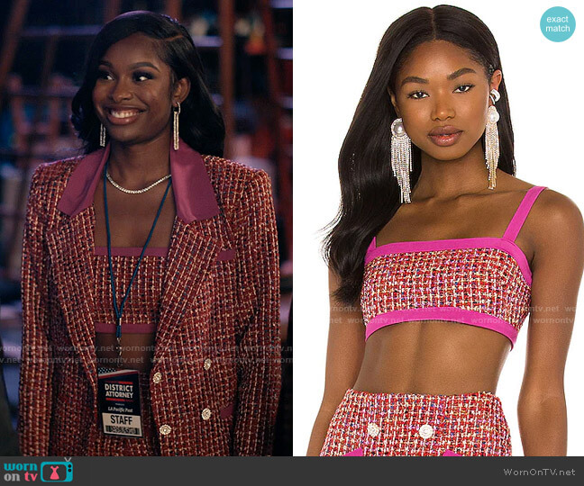 Lovers & Friends Nadja Top worn by Hilary Banks (Coco Jones) on Bel-Air