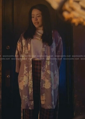 Mariana’s purple floral robe on Good Trouble