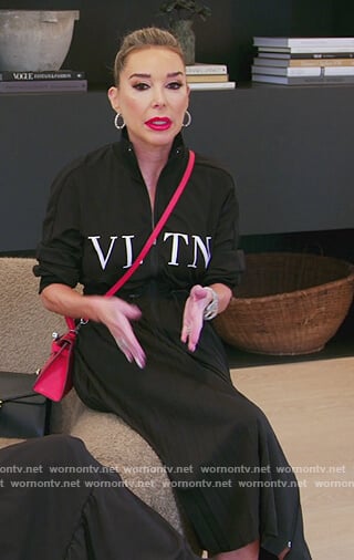 Marysol’s VLTN black zip down dress on The Real Housewives of Miami