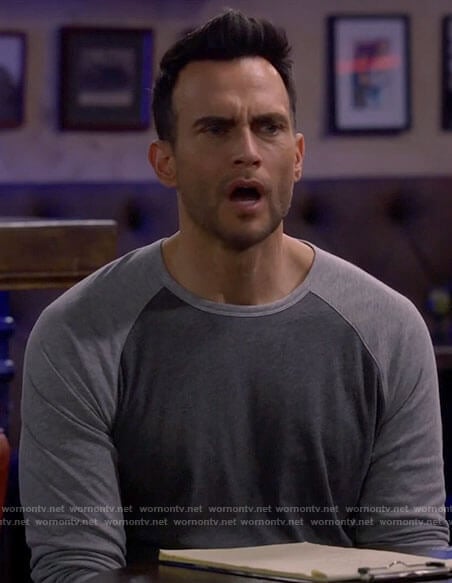 Max’s grey raglan tee on Call Me Kat