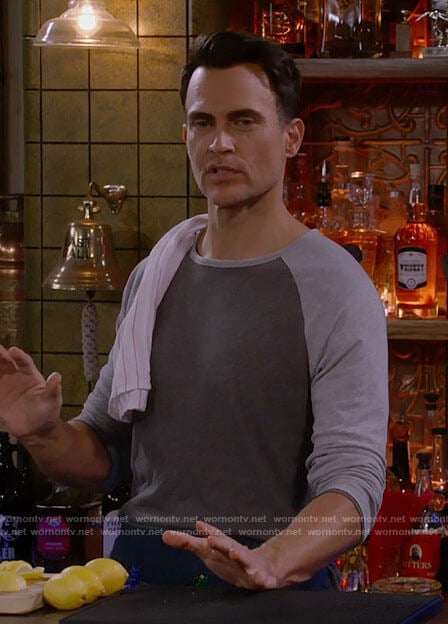 Max’s grey raglan tee on Call Me Kat