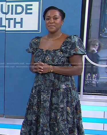 Maya Feller’s floral puff sleeve dress on Today