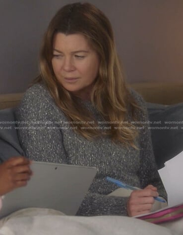 Meredith’s gray speckled sweater on Greys Anatomy
