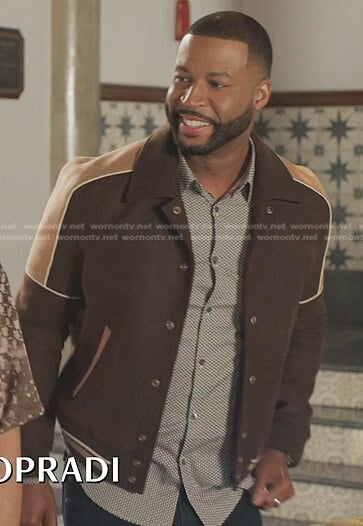 Michael’s brown varsity jacket on Dynasty