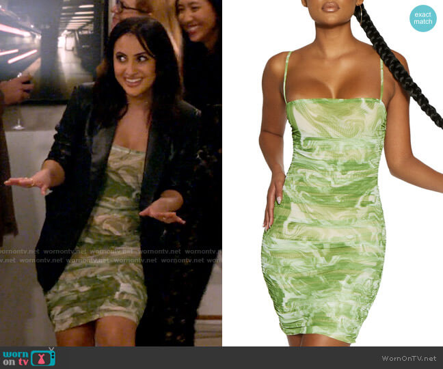 Naked Wardrobe Ruched Marble Dress worn by Valentina (Francia Raisa) on How I Met Your Father