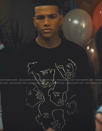 Nathan’s black face sweater  on Naomi