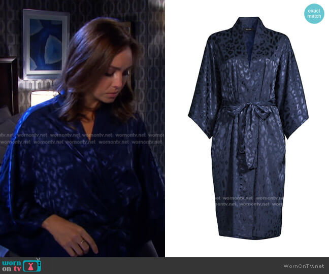 Natori Decadence Satin Robe worn by Gwen Rizczech (Emily O'Brien) on Days of our Lives