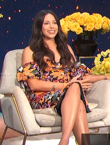 Naz Perez’s sequin floral dress on E! News Post Pop