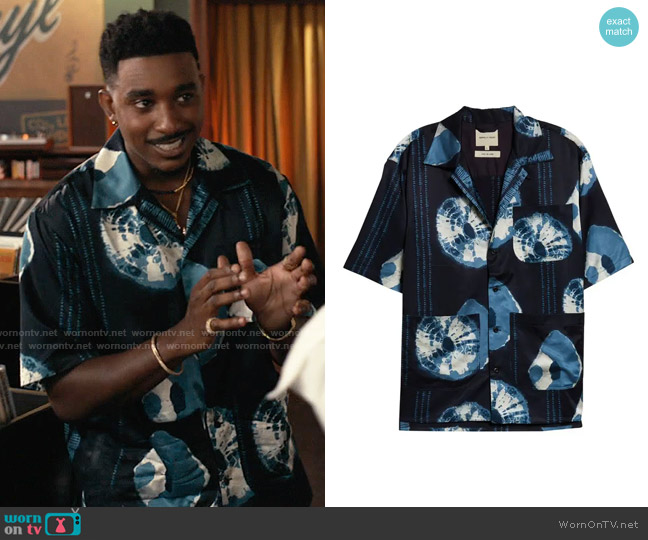 Nicholas Daley Shibori Short Sleeve Button-Up Shirt worn by Jazz (Jordan L. Jones) on Bel-Air