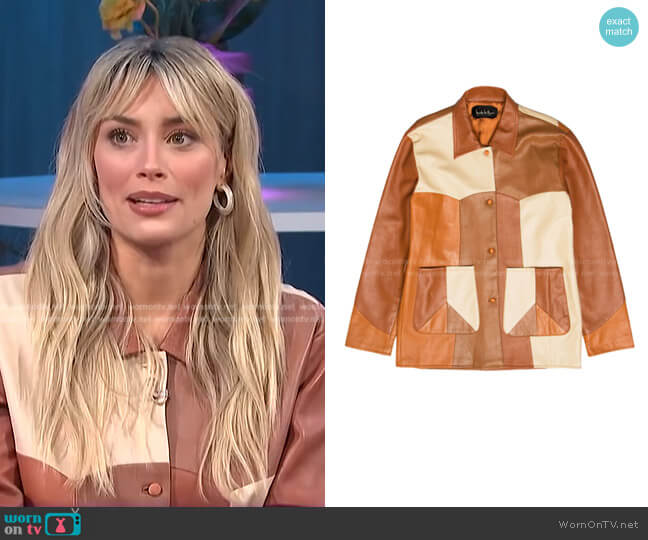 Patchwork Leather Jacket Nicole Miller