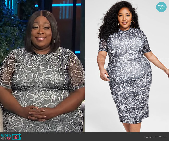 Nina Parker Trendy Plus Size Mesh Midi Dress worn by Loni Love on E! News