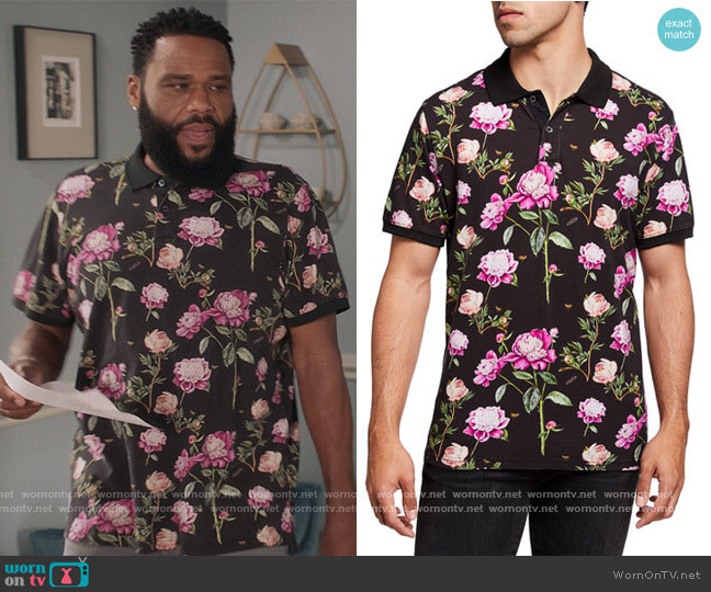 Ovadia Peony-Print Polo Shirt worn by Andre Johnson (Anthony Anderson) on Black-ish