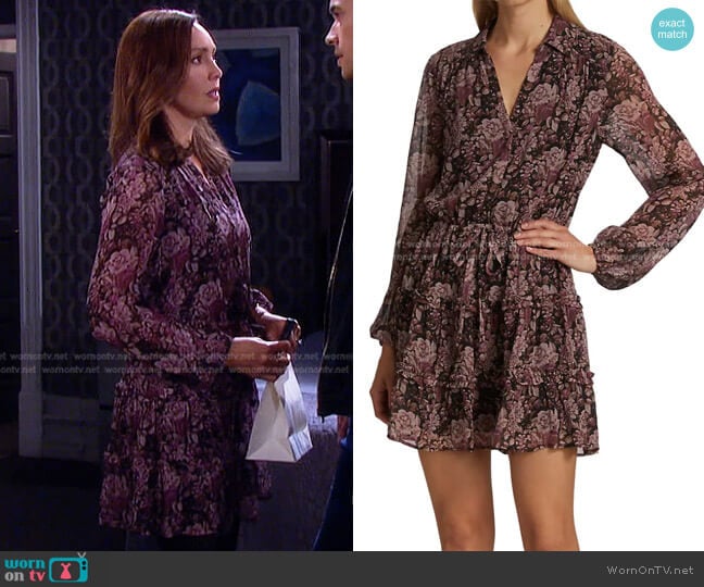 Paige Fernanda Silk Minidress worn by Gwen Rizczech (Emily O'Brien) on Days of our Lives