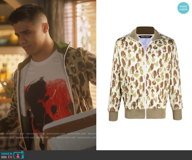 Palm Angels Camouflage-print Track Jacket worn by Vivek Shah (Jordan Buhat) on Grown-ish