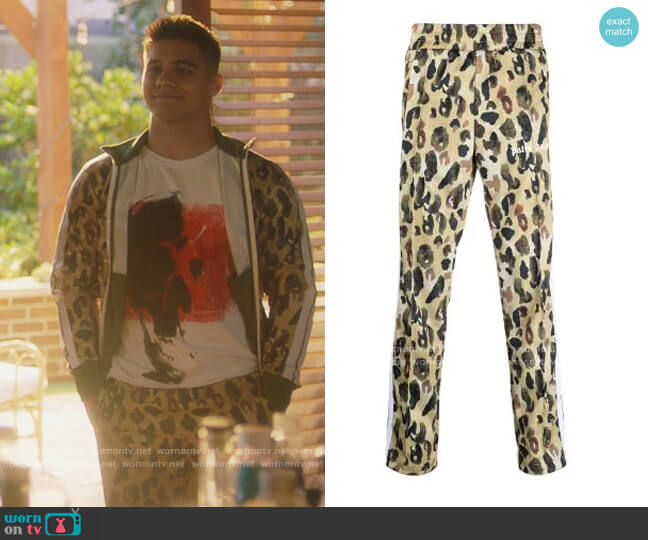 Palm Angels Camouflage-print Track Pants worn by Vivek Shah (Jordan Buhat) on Grown-ish