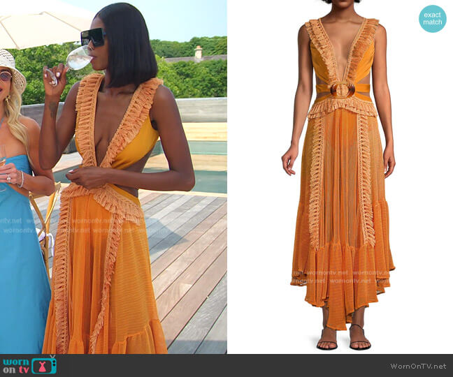 PatBO Cutout Netted Fringe Beach Dress worn by Kiki Barth (Kiki Barth) on The Real Housewives of Miami