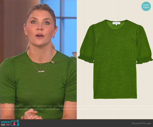 Pearl by Lela Rose Crewneck Knit worn by Amanda Kloots on The Talk