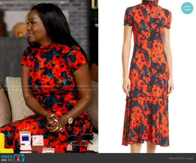 Proenza Schouler White Label Sunflower Jersey Dress worn by Makho Ndlovu on Today
