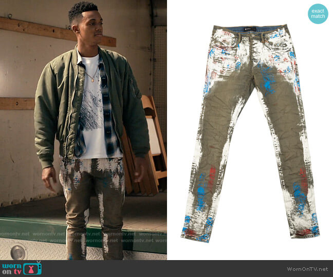 Purple Brand Indigo Cracked Jeans worn by Will Smith (Jabari Banks) on Bel-Air