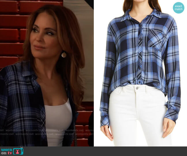 Rails Hunter Plaid Button-Up Shirt worn by Olivia Falconeri (Lisa Lo Cicero) on General Hospital