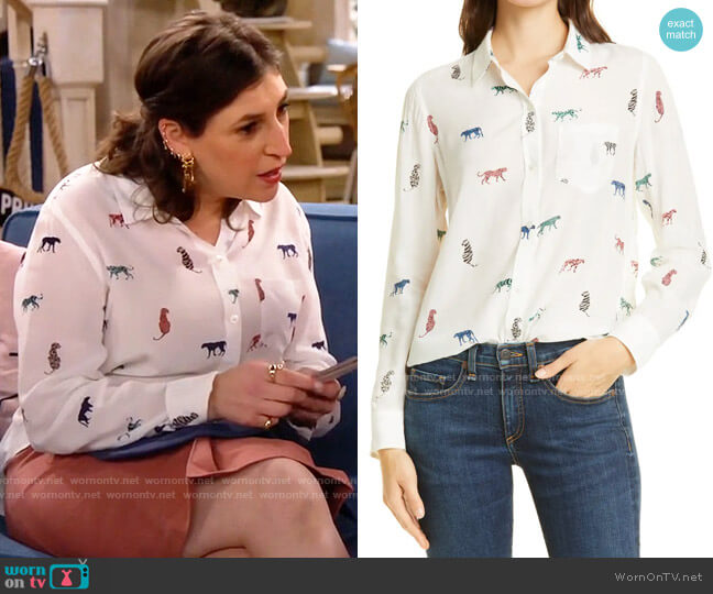 Rails Kathryn Shirt in Wild Cats worn by Kat Silver (Mayim Bialik) on Call Me Kat