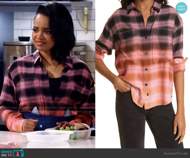 Rails Tierra Shirt in Pink Orange Dip Dye worn by Randi (Kyla Pratt) on Call Me Kat
