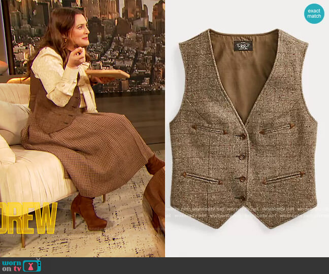 Ralph Lauren Blend Vest worn by Drew Barrymore on The Drew Barrymore Show
