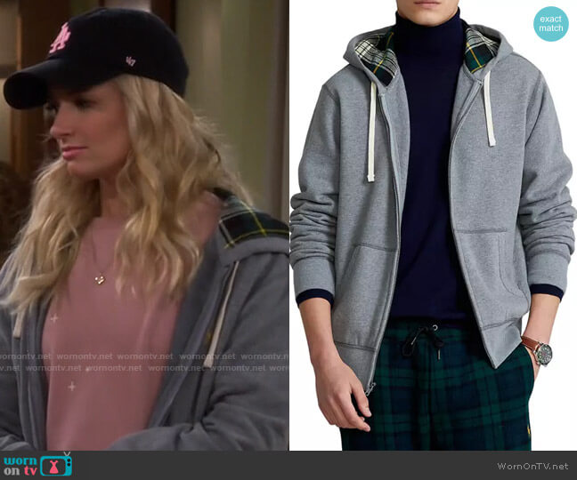 Polo Ralph Lauren The RL Fleece Full-Zip Hoodie worn by Gemma (Beth Behrs) on The Neighborhood