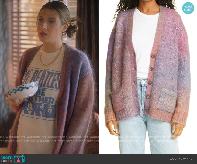 re/done 90s Oversized Knit Cardigan worn by Nomi Segal (Emily Arlook) on Grown-ish