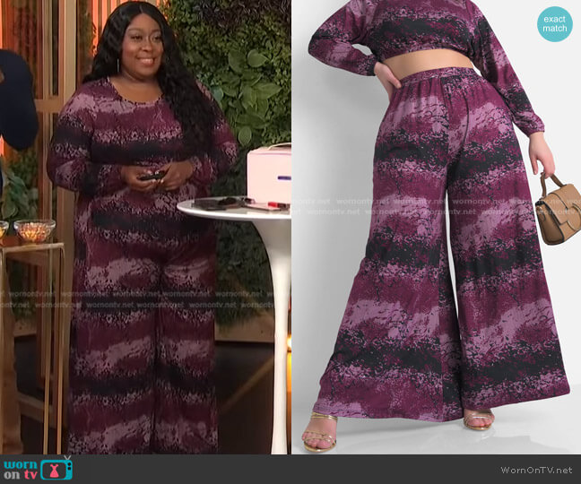 Rebdolls See You Later Wide Leg Pants worn by Loni Love on E! News