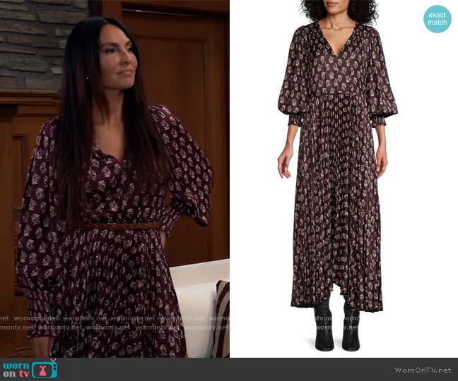 Rebecca Taylor Zia Fleur Pleated Dress worn by Harmony Miller (Inga Cadranel) on General Hospital