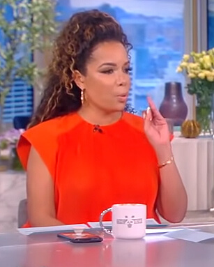 Sunny’s red shoulder padded top on The View