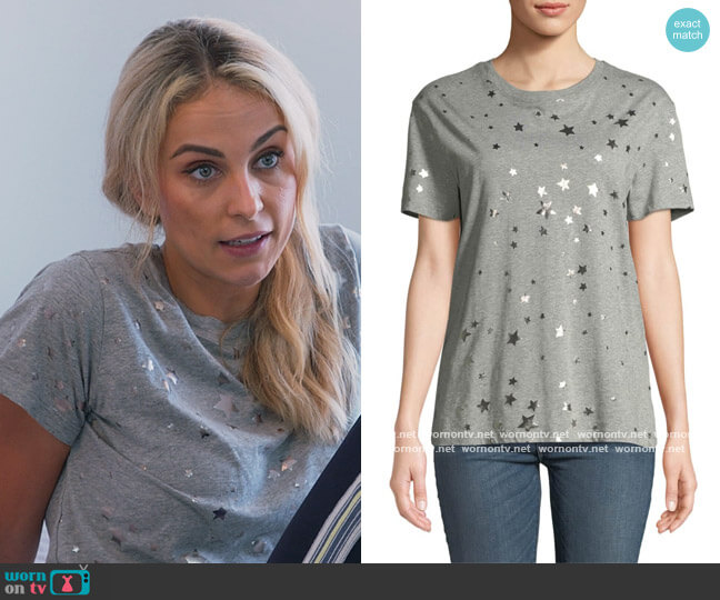 RED Valentino Crewneck Short-Sleeve Cotton T-Shirt w/ Metallic Stars