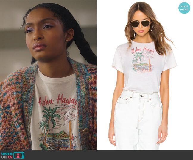 re/done Aloha Classic Tee worn by Zoey Johnson (Yara Shahidi) on Grown-ish