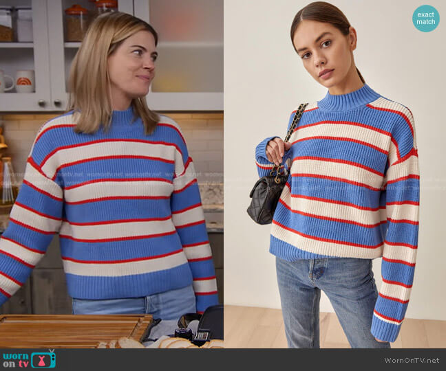 Reformation Elio Cotton Stripe Sweater
