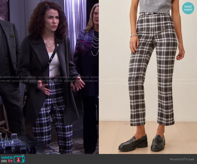 Reformation Franklin Pant worn by Sarah Horton (Linsey Godfrey) on Days of our Lives