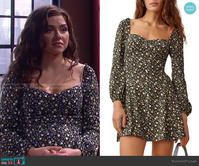 Reformation Mochi Floral Long Sleeve Dress in Esprit worn by Ciara Brady (Victoria Konefal) on Days of our Lives