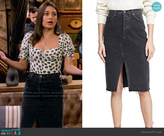 Reformation Midi Retooled Skirt worn by Hannah (Ashley Reyes) on How I Met Your Father