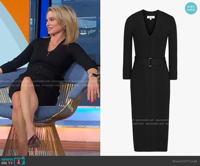 Reiss Alicia Belted Knit Bodycon Dress worn by Amy Robach on Good Morning America