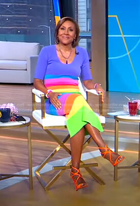 Robin’s rainbow stripe dress on Good Morning America