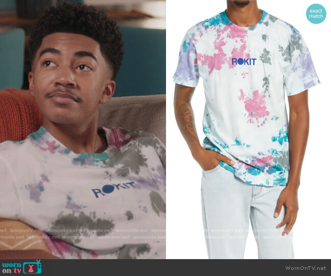 Rokit Debaser Tie Die T-Shirt worn by Jack Johnson (Miles Brown) on Black-ish