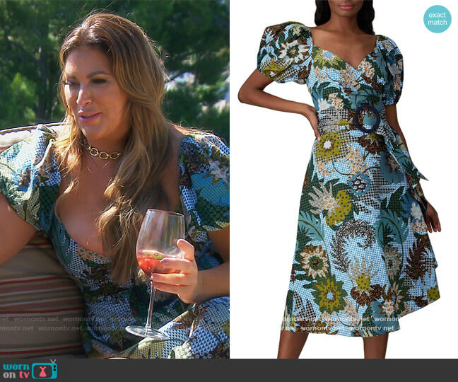 Sachin + Babi Floral Liv Dress worn by Emily Simpson on The Real Housewives of Orange County