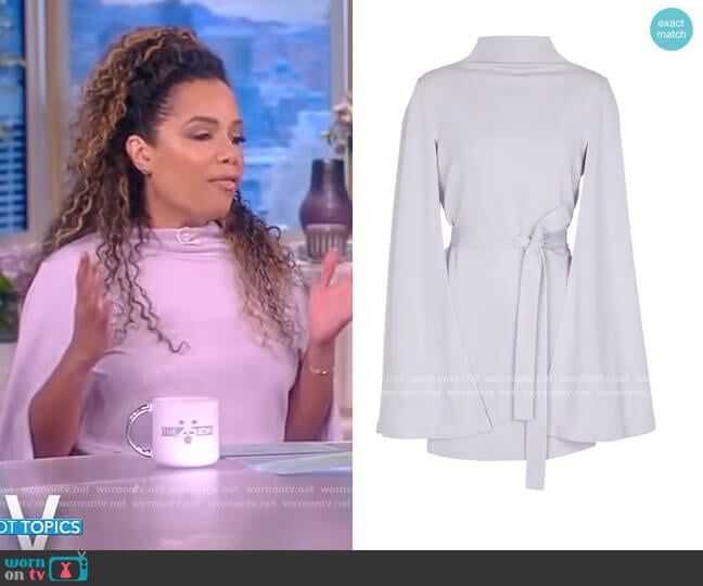 Safiyaa Harper caped stretch-jersey top worn by Sunny Hostin on The View