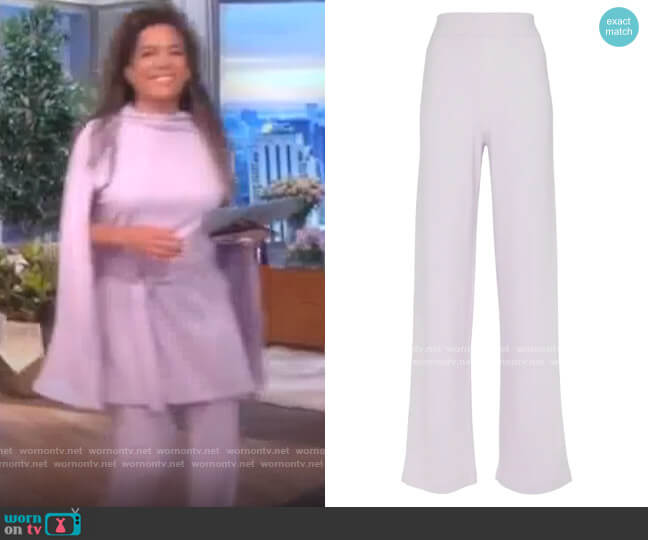 Safiyaa Lea stretch-jersey straight pants worn by Sunny Hostin on The View