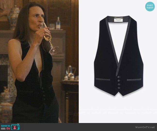 Saint Laurent Backless Tuxedo Vest in Velvet