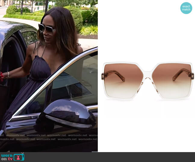 Saint Laurent Betty Oversized Square Sunglasses worn by Melissa Gorga on The Real Housewives of New Jersey